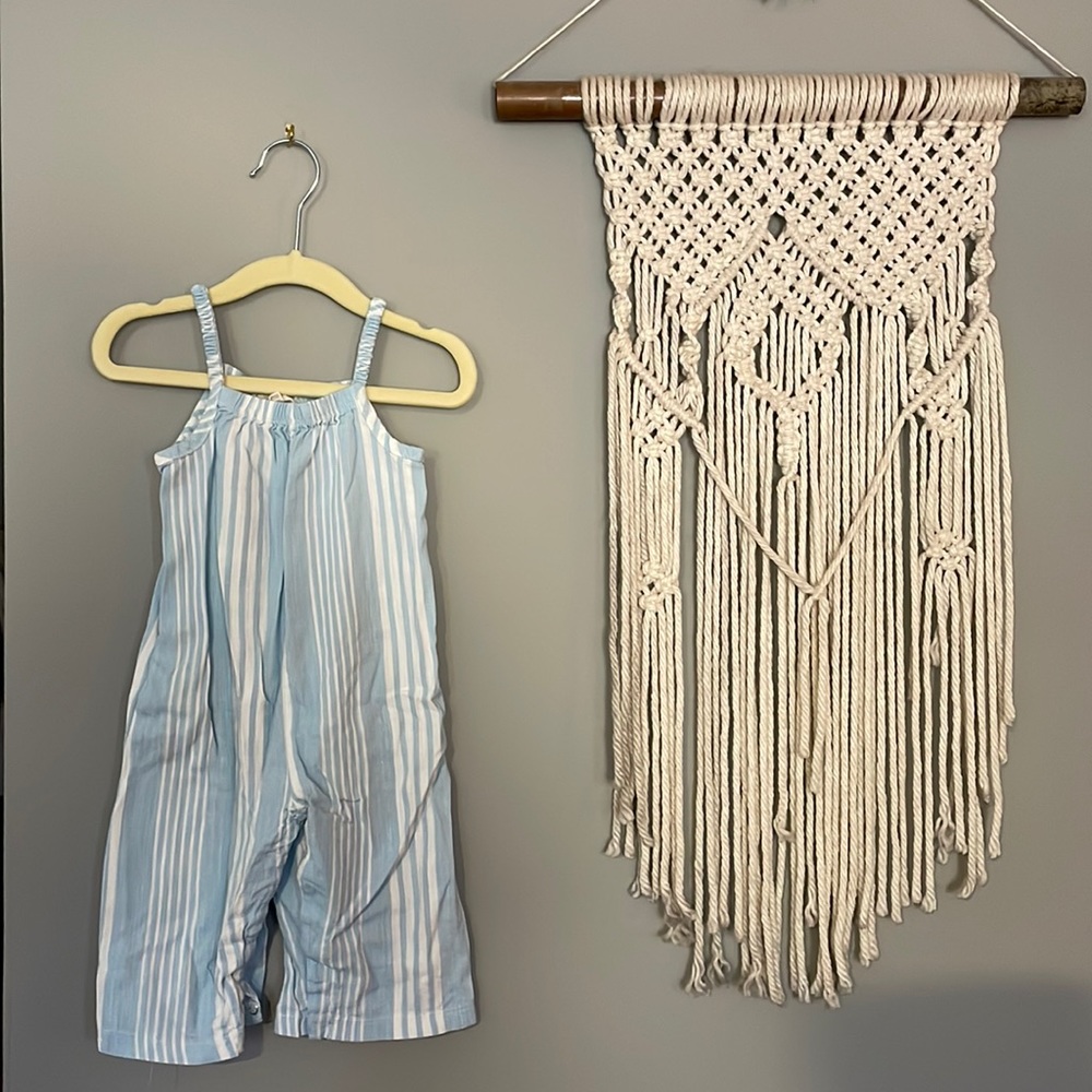 Blue striped jumpsuit